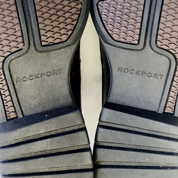 Rockport Shoes Leather Lace Oxford Apron Brown Casual 10.5 Men Webern Preppy - Picture 2 of 12